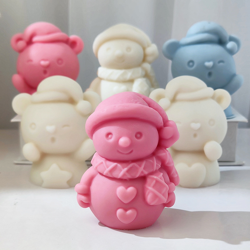 Candle Making Tutorial - Christmas Snowman Silicone Mold 3D Santa