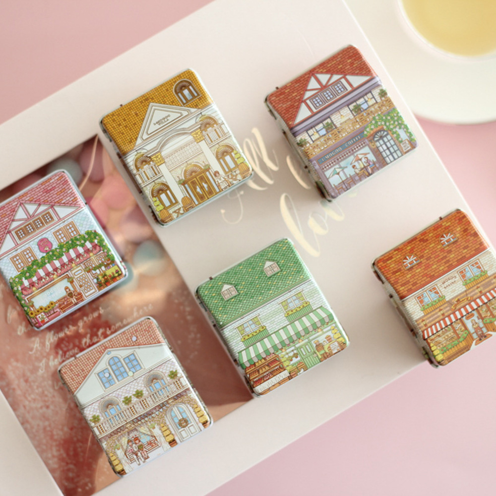 6Pcs Mini House Shaped Tin Box - Tin Container Lid ulasan dan harga