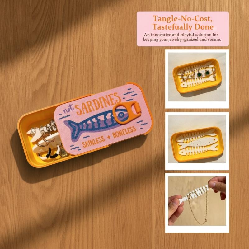 Sardine Tin Jewelry Box 3D Pri - Tin Container Lid ulasan dan harga