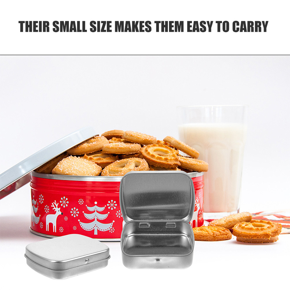 5Pcs Portable Metal Tin Box Co - Tin Container Lid ulasan dan harga