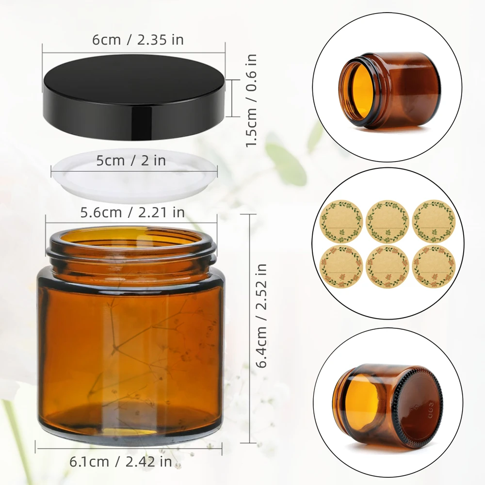 Glass Candle Jars, 4oz Amber R - Candle Making Jars With Lids ulasan dan harga
