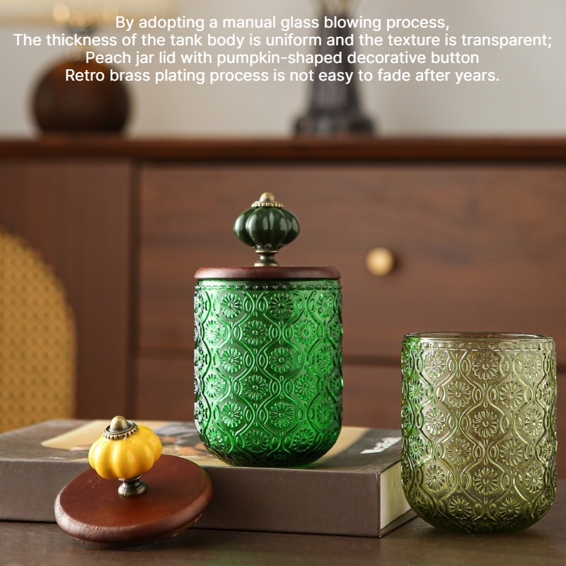 Retro glass cotton swab storag - Candle Making Jars With Lids ulasan dan harga