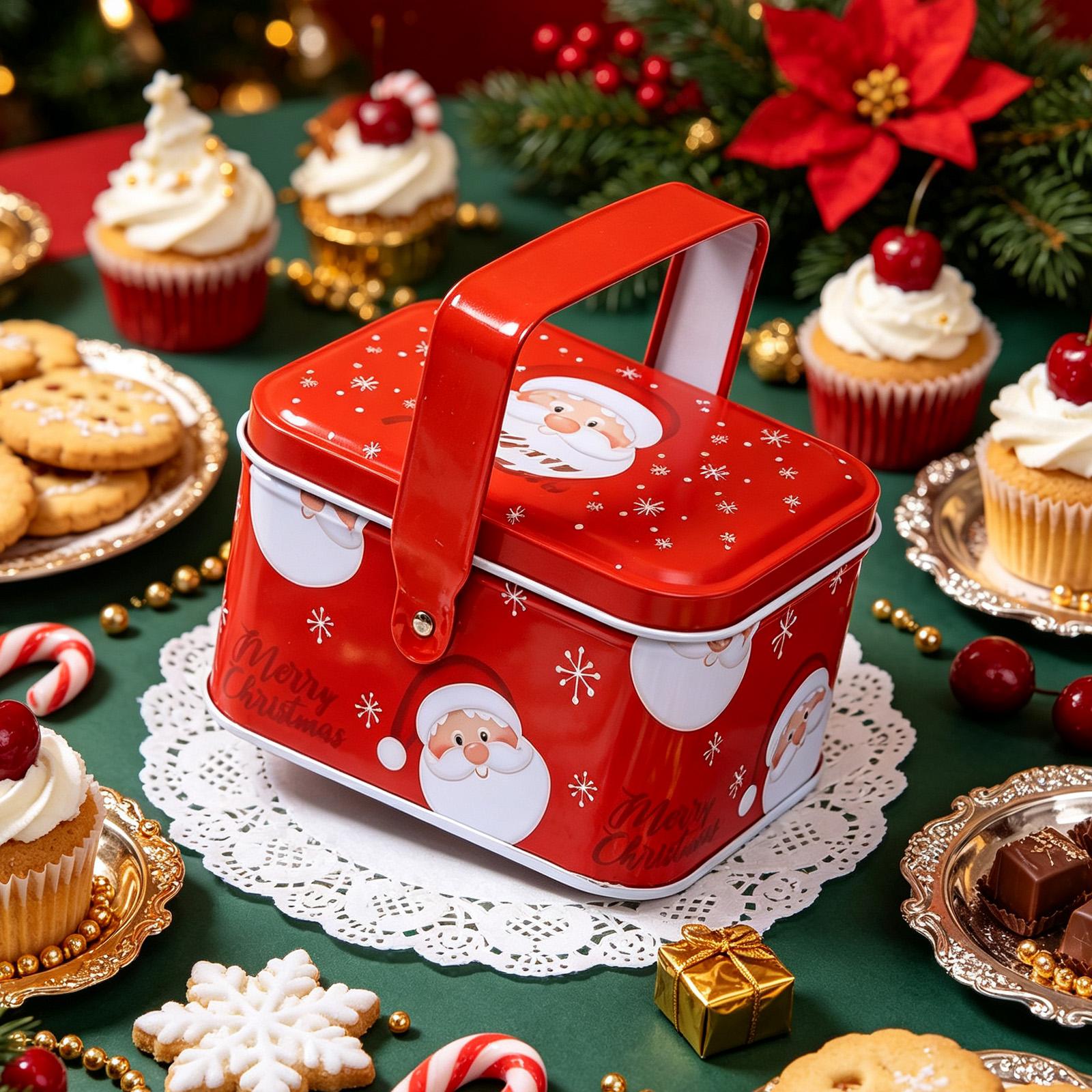 Christmas Cookie Tins Metal Sa - Tin Container Lid ulasan dan harga